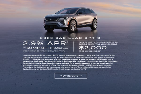 2026 OPTIQ. 2.9% APR for 60 months. Plus $2,000 purchase allowance.